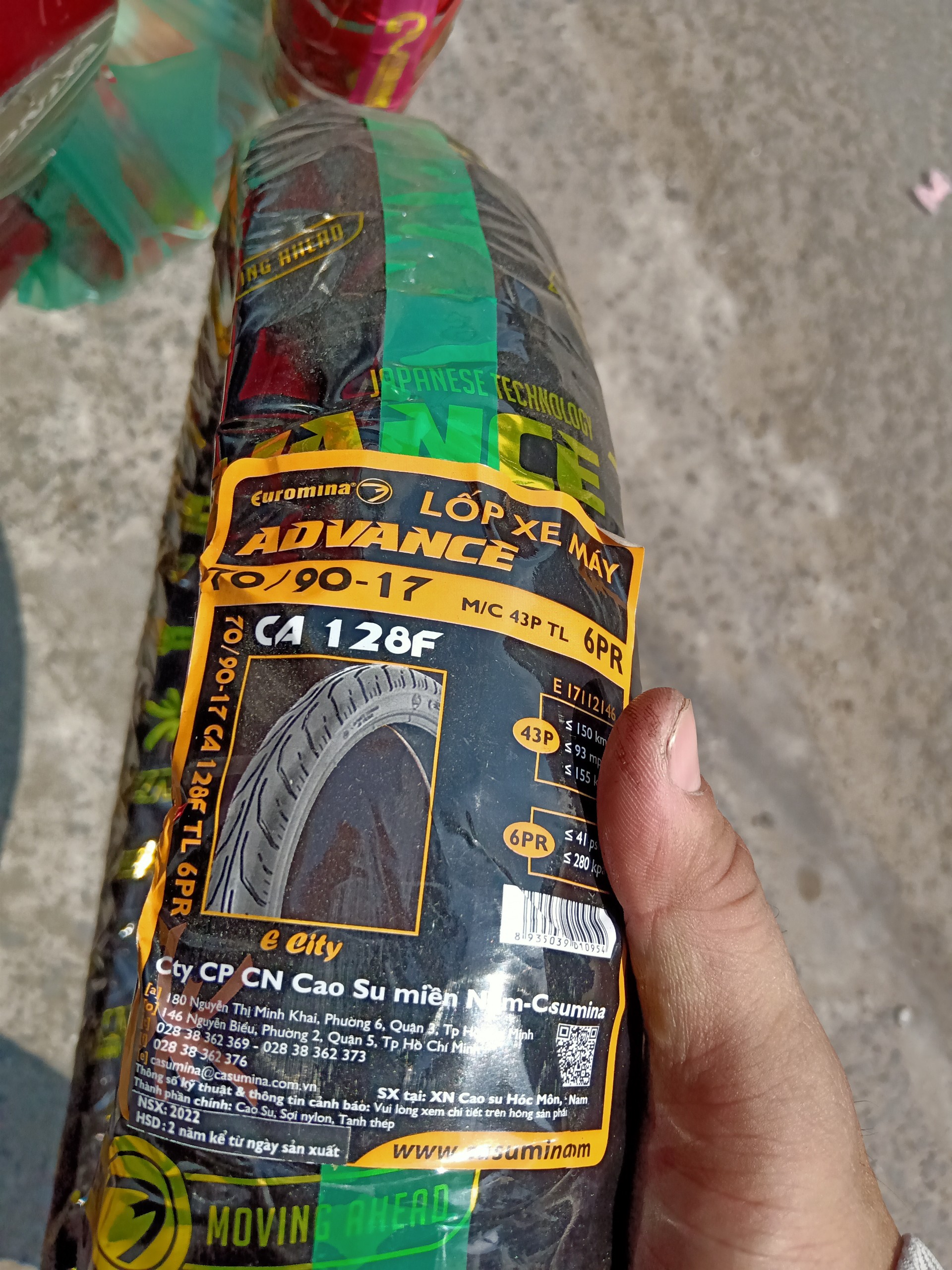 LỐP XE MÁYKHÔNG SĂM 70-90-17 EURMINA