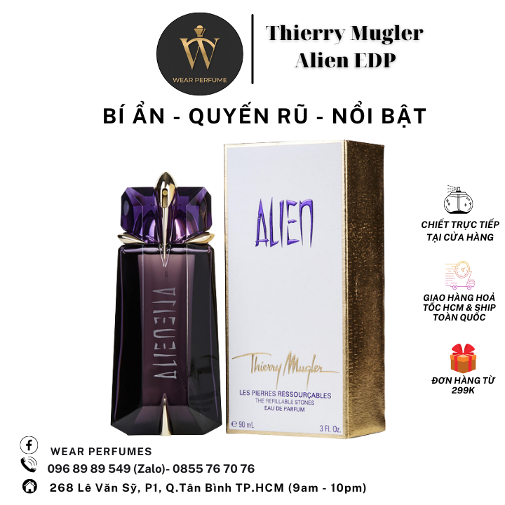 Nước hoa Thierry Mugler Alien EDP - Phong cách Bí ẩn, Quyến Rũ, Nổi bật - Fullsize và Chiết