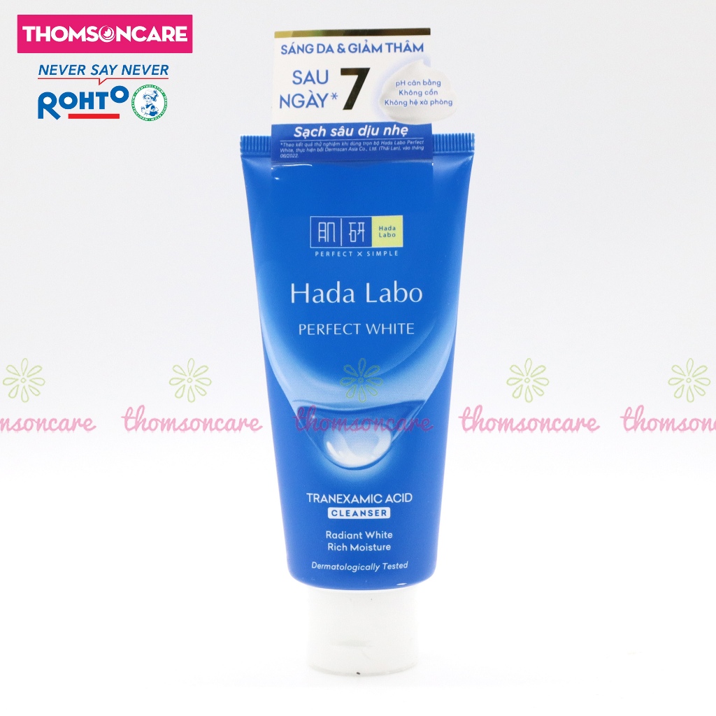 Sữa rửa mặt Hadalabo dưỡng ẩm dưỡng trắng mờ nám tàn nhang srm Hada Labo tuýp 80g