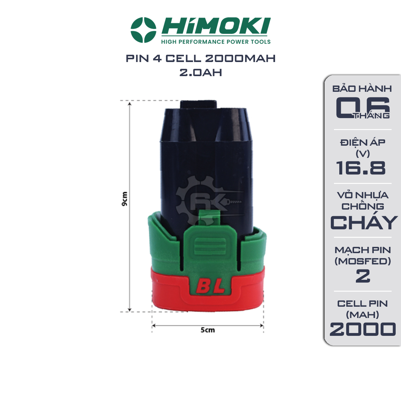 Pin 4 cell Himoki 16.8V dung lượng 1.5- 2.0Ah