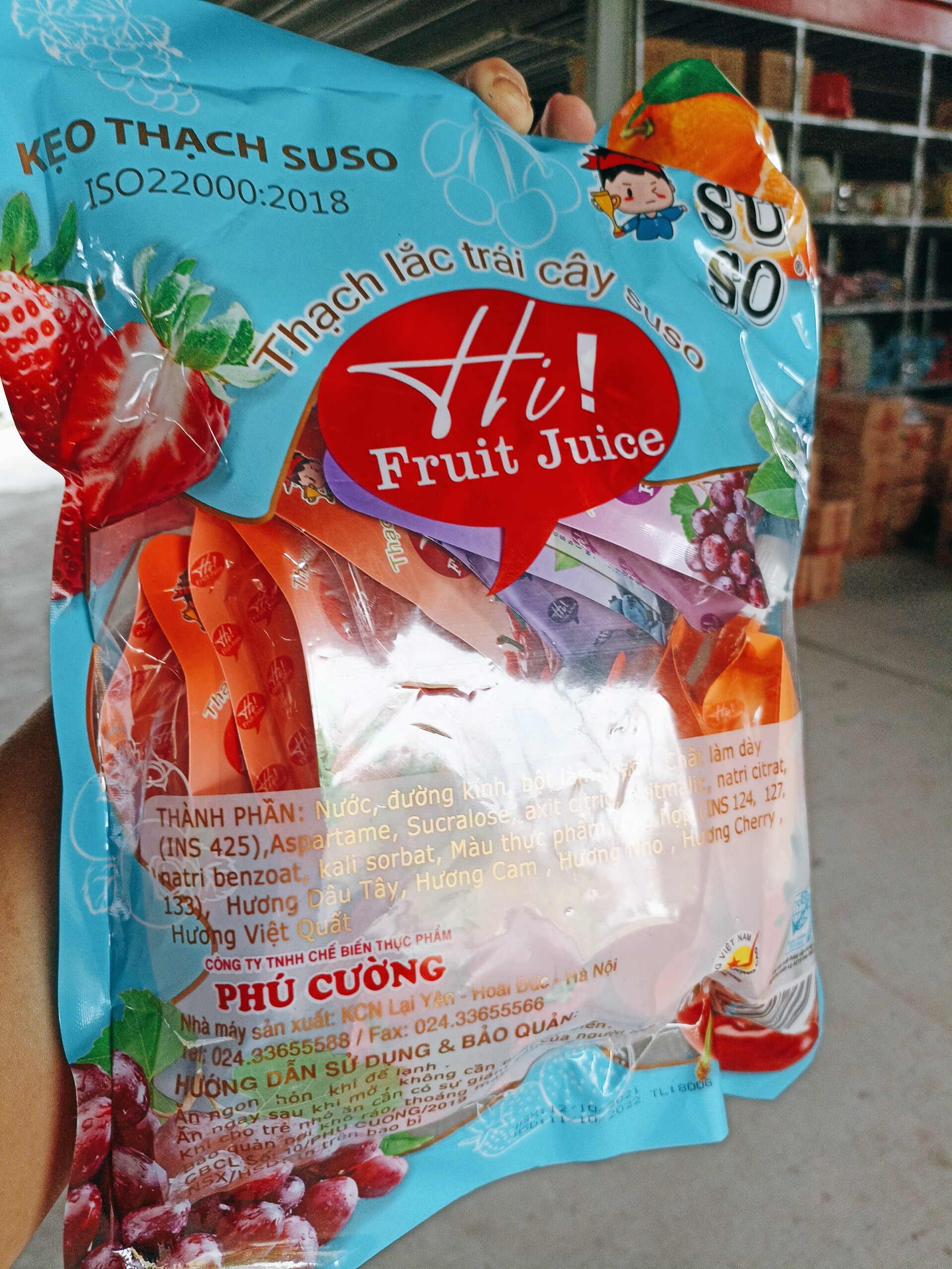 Thạch Suso lắc trái cây (10 chai)