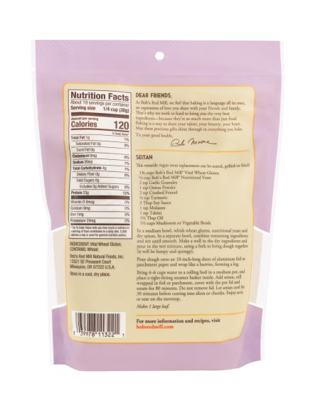 Bột mì căn (seitan) vital wheat gluten Bob's Red Mill 567g