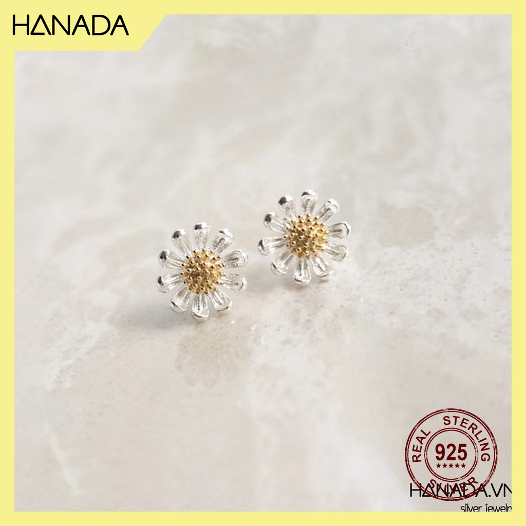 [HCM] Bông Tai Bạc 925 Hanada Hoa Cúc 0336