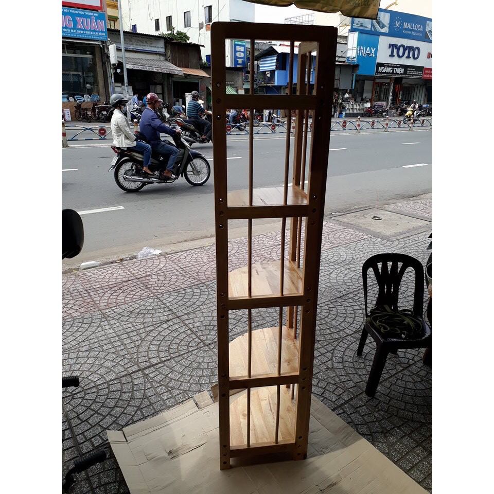 kệ góc 5 tầng bằng gỗ