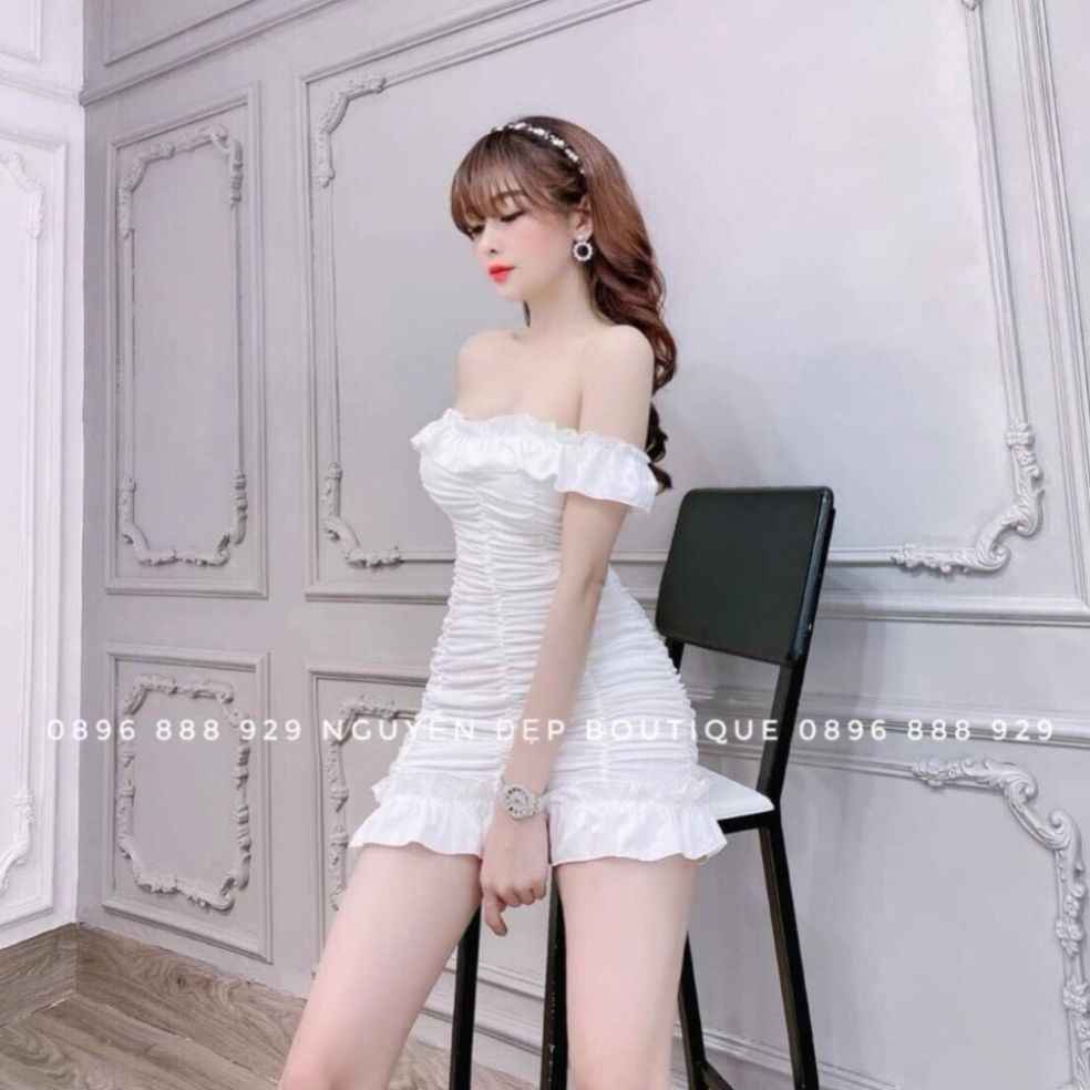 [HCM]ĐẦM TRỄ VAI UMI NHÚN(CÓ MÚT NGỰC)