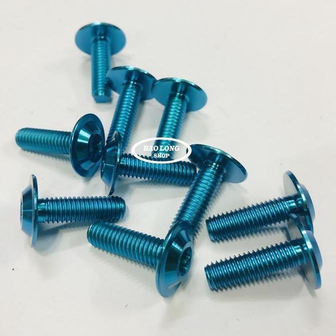 5 con Ốc Titan GR5 Đầu Dù 6li2 Xanh Lục Bảo (Titan 100% )