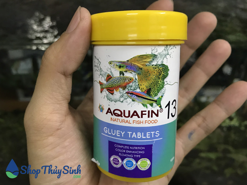 Thức ăn cám viên dán kính bể cho cá Aquafin (hộp 100ml)