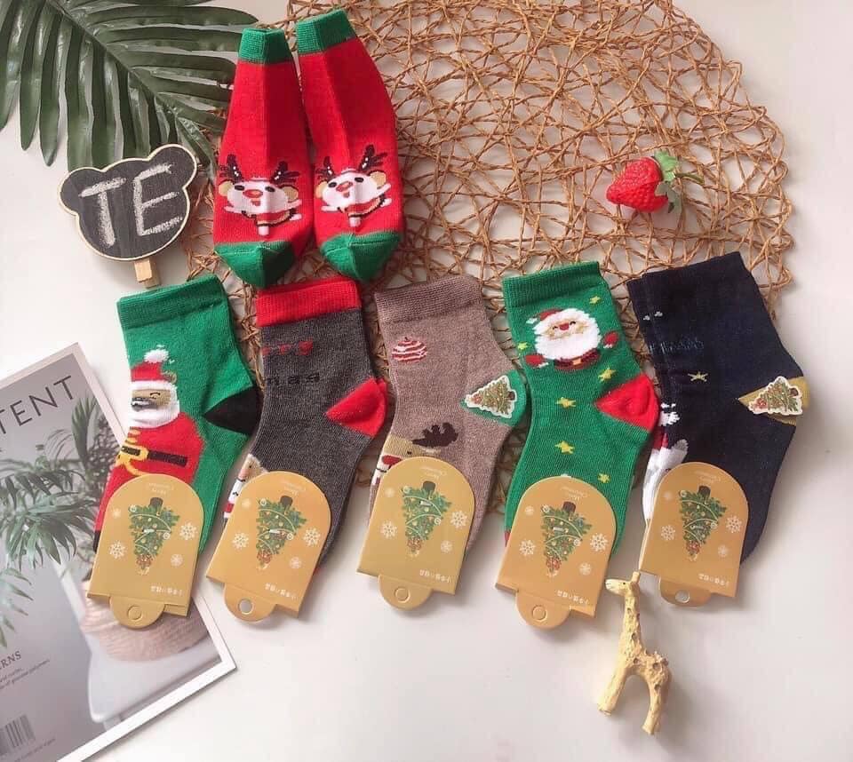 Sét 10 đôi tất noel cổ cao cho bé