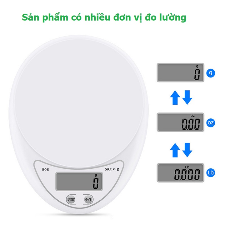 Cân Tiểu Ly Điện Tử Nhà Bếp Mini 5kg 1g WH B05 - Cân Điện Tử Nhà Bếp Dùng Làm Bánh Độ Chính Xác Cao