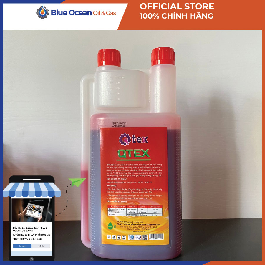Dầu nhờn động cơ 2 thì QTEX 2T FD 1L