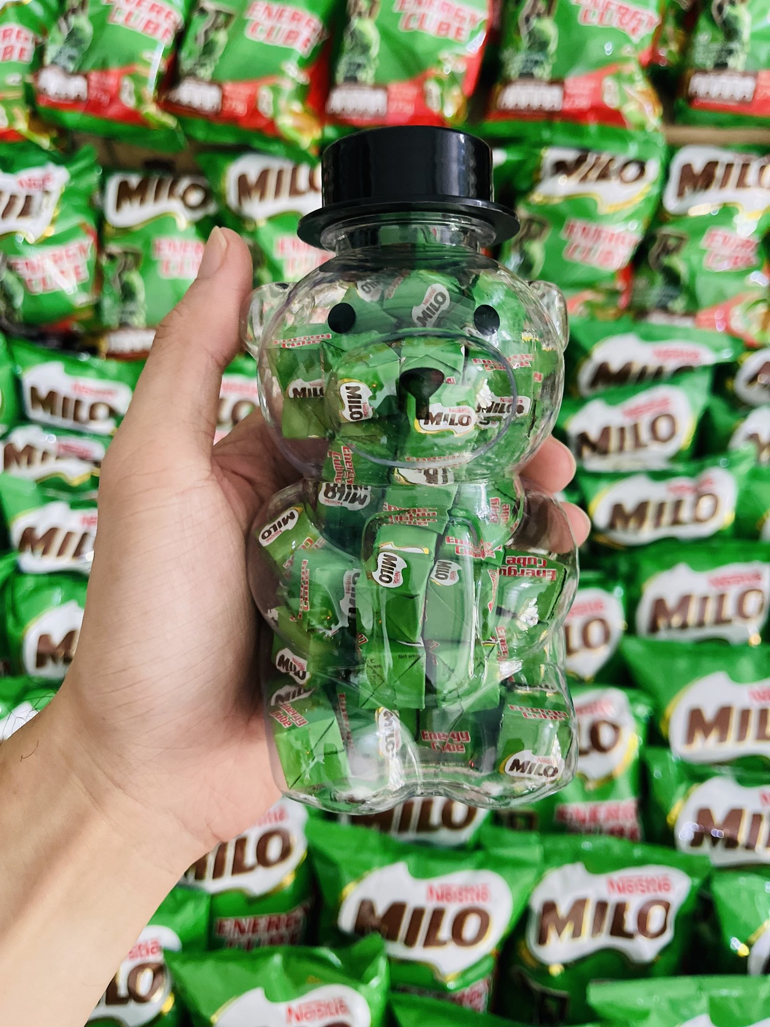 Chai gấu 100 viên milo cube thái lan ngon date xa