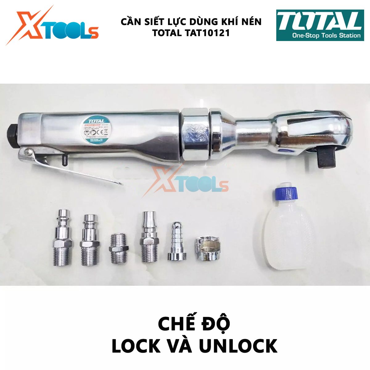 Cần siết lực 2 chiều dùng khí nén Total TAT10121 Cần siết lực cầm tay Độ chính xác ± 4% Kích thước đầu khẩu 1/2" = 13mm Lực siết 68 N.m Đồ dùng cơ khí cầm tay, xiết bu lông đai ốc, các mối ghép,cờ lê cân lực [XTOOLs MALL]