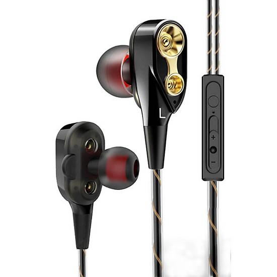 XẢ KHO-Tai nghe HiFi lõi kép 4 sợ cuốn.4 loa mini.bass siêu trầm-Tai nghe dùng cho điện thoại xiaomisamsungopponokiasonyiphone