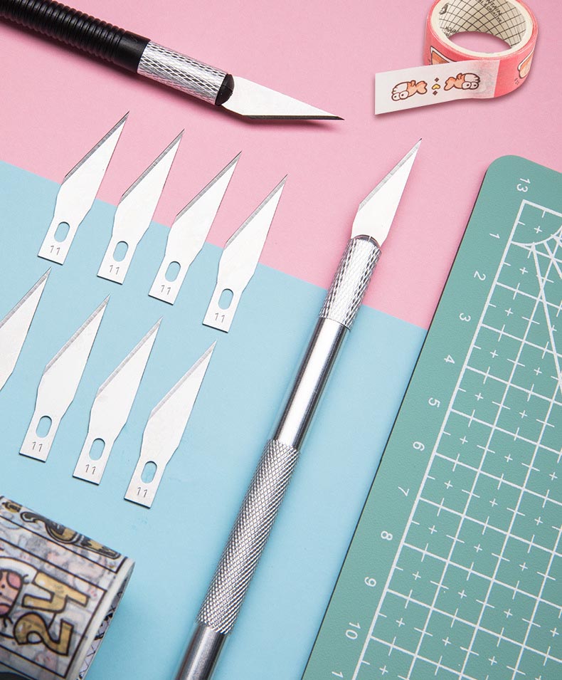 Dao cắt Washi tape, VPP TUE MINH dao điêu khắc gọt mô hình kèm 8 lưỡi dự phòng