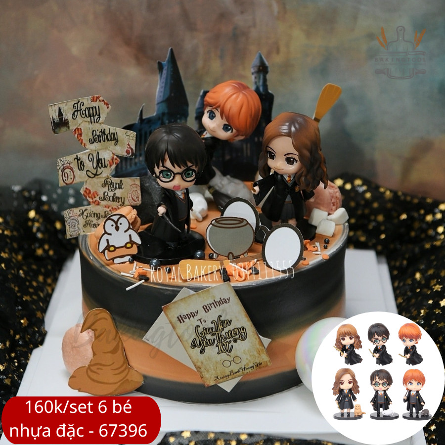 đồ chơi trang trí bánh Harry Potter set 6 (nhựa đặc )