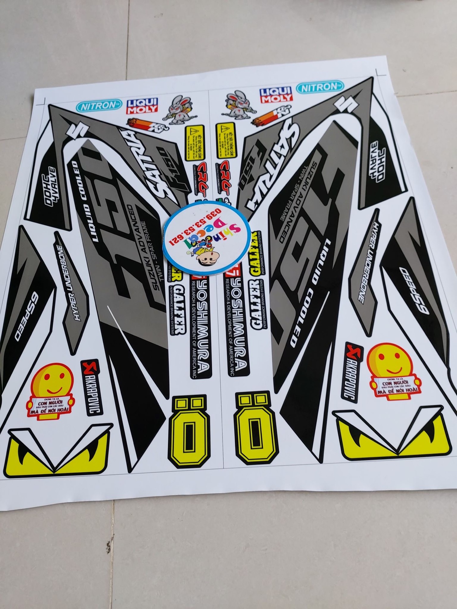 Tem rời Satria Fi đen xám 2017