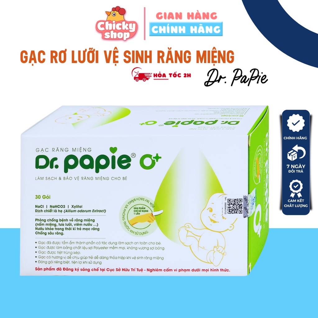 Gạc rơ lưỡi cho bé Dr.Papie