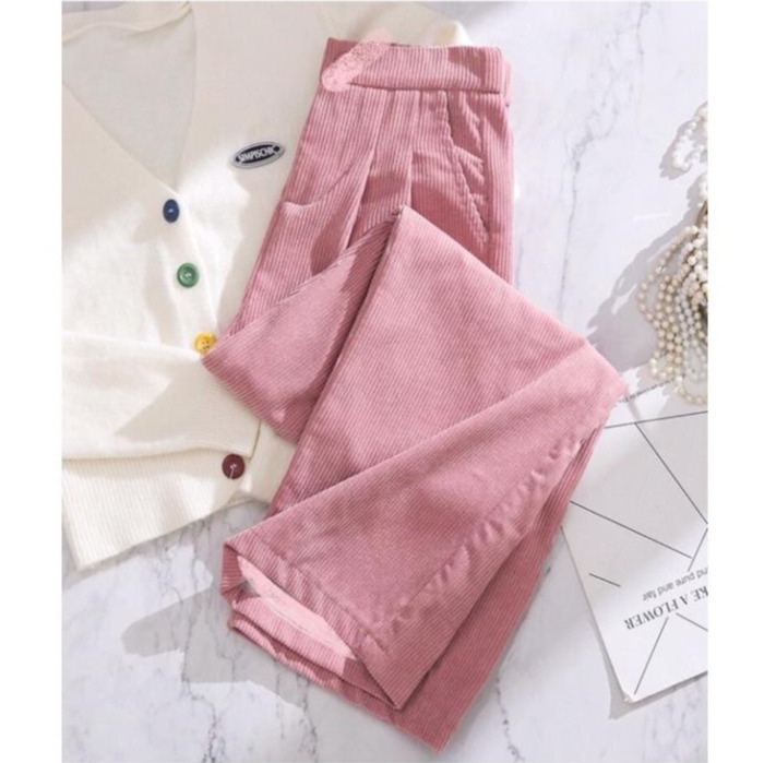 [CAM KẾT Y HÌNH+CHỌN MÀU] Quần tây nhung tăm ống suông nữ lưng cao tôn dáng, quần suông ống rộng lưng cao, quần tây ống rộng cạp cao mặc thoải mái hơn quần jean nữ, quần baggy nữ thông thường JAMS19