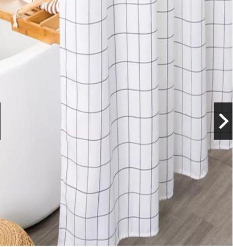 Rèm Phòng Tắm / Rèm Cửa Sổ Họa Tiết Sọc Ô Vuông ( 180cm X 180cm ) Loại 1