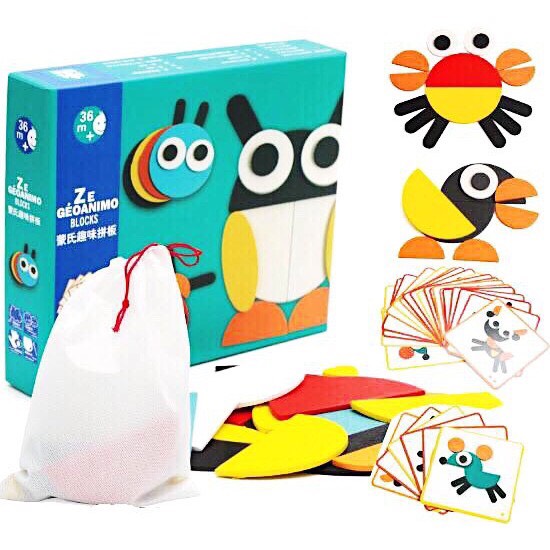 [HCM]Bộ ghép hình khối gỗ sáng tạo