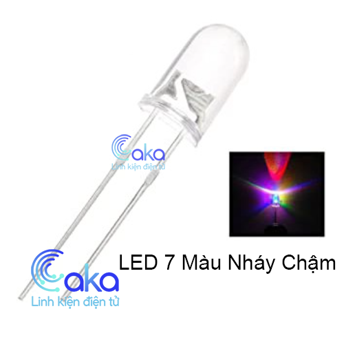 Gói 5 led 7 màu 5mm 2 chân nhấp nháy