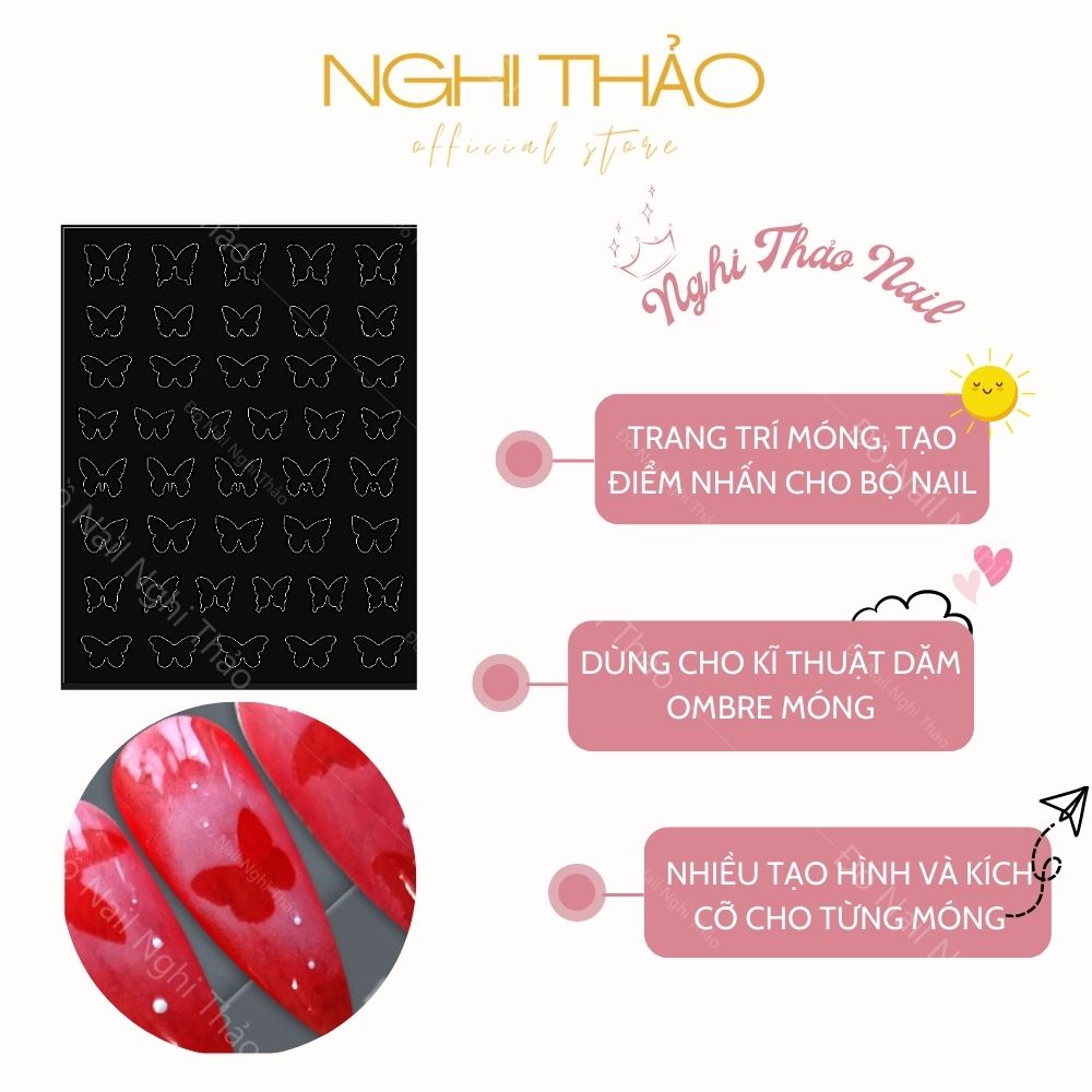 Sticker nail dặm ombre