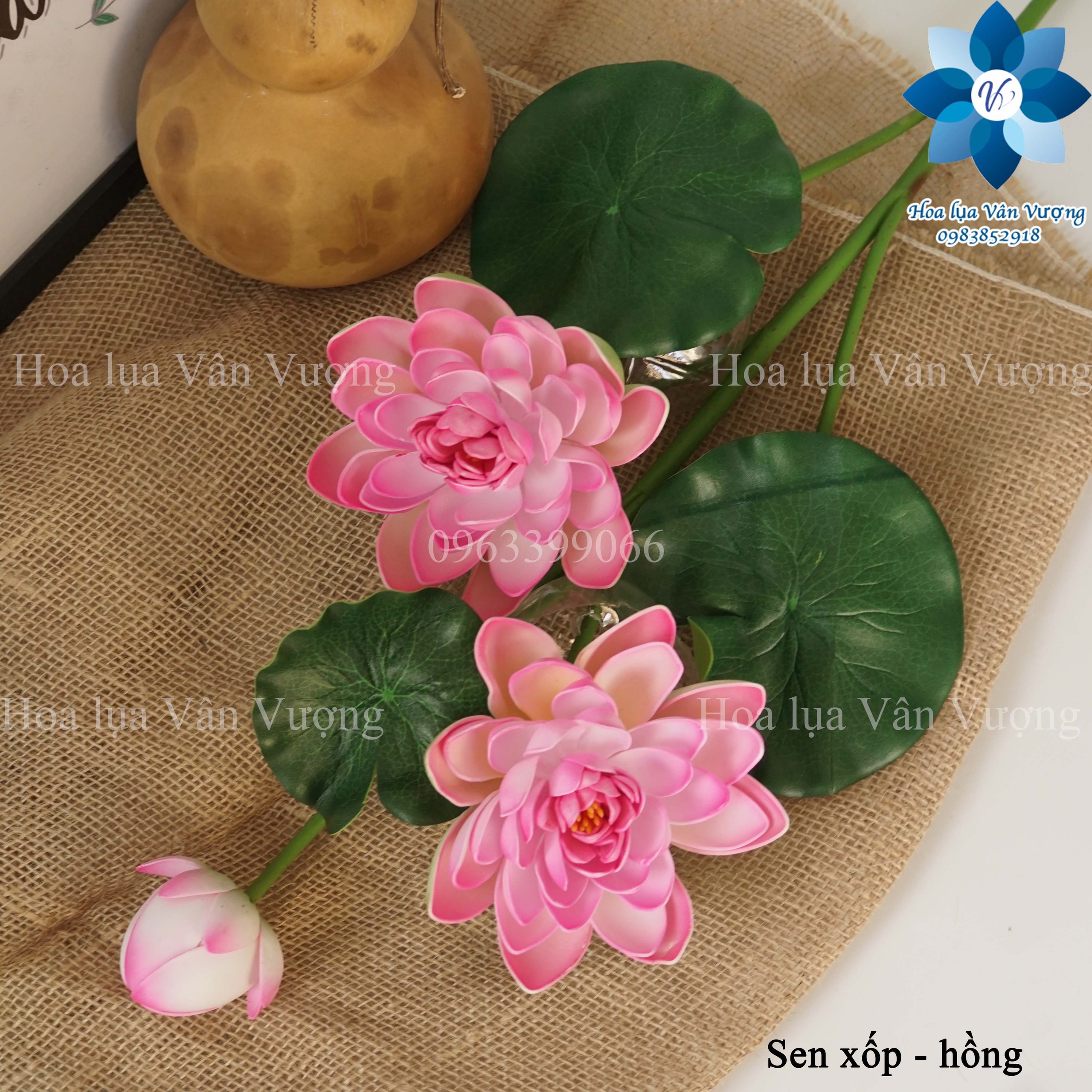 Hoa Giả Để Bàn - Hoa Sen Xốp Cao Cấp