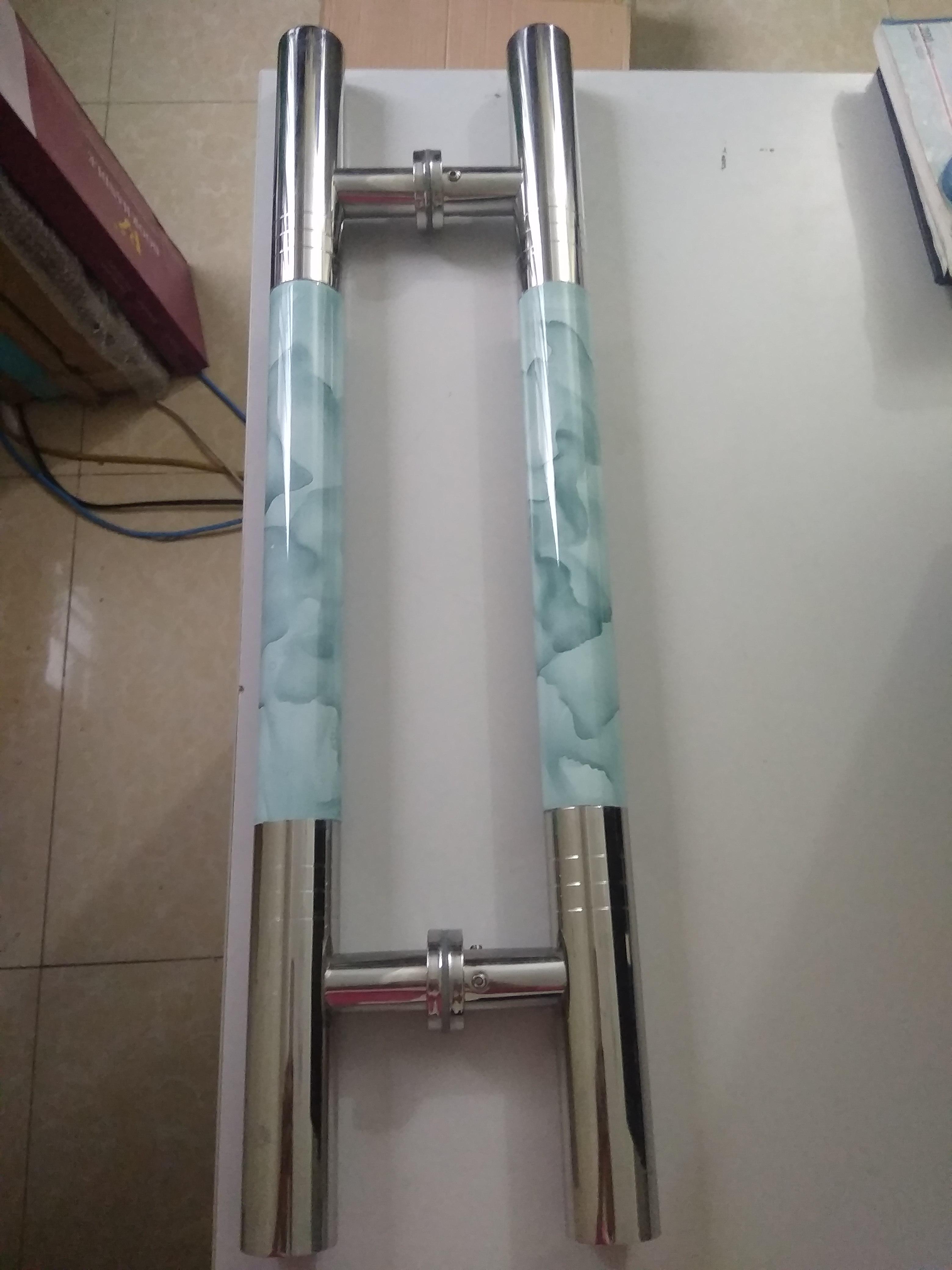 Tay kéo đẹp cho cửa thủy lực, Tay nắm cửa kính dài 60cm tâm lỗ 40cm