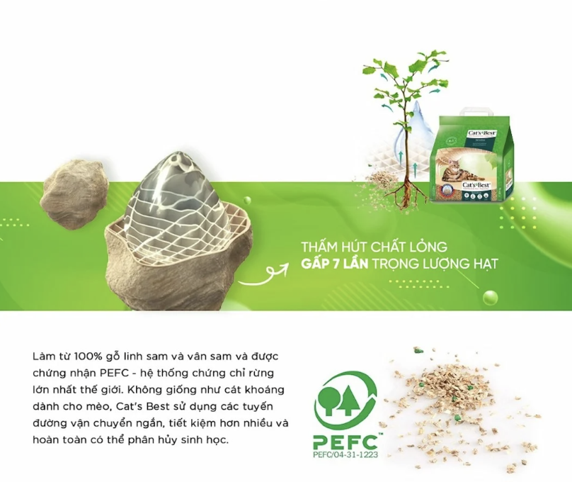 Cát vệ sinh cho mèo Cat's Best Sensitive