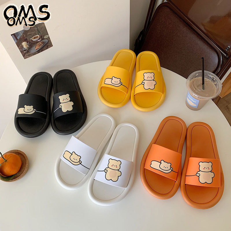 OMS Cute Cartoon Slippers Home Casual Wear Non-slip Bathing Sandals and Slippers Student Slippers