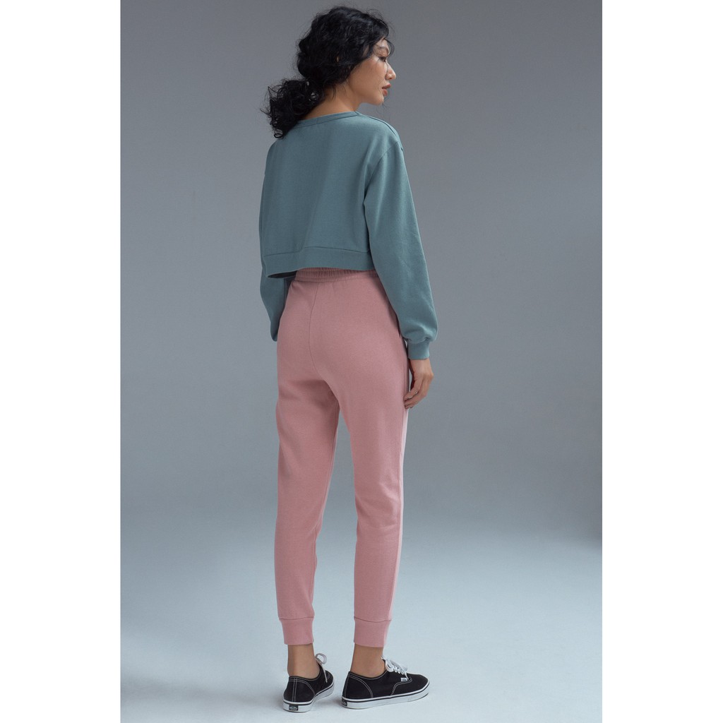 Áo nỉ nữ croptop cổ tròn – PHA33 – Cotonfio