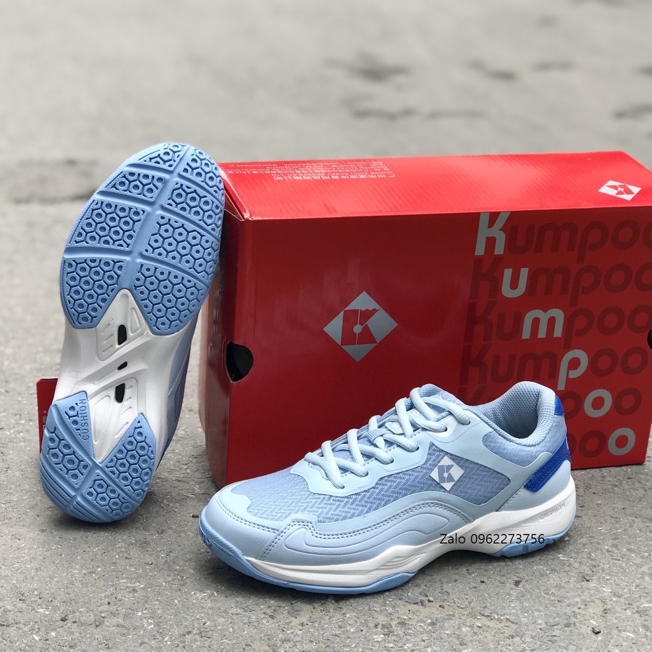 Giày Kumpoo G10 Xanh, Trắng (Giày cầu lông, giày bóng chuyền nam nữ Kumpoo)