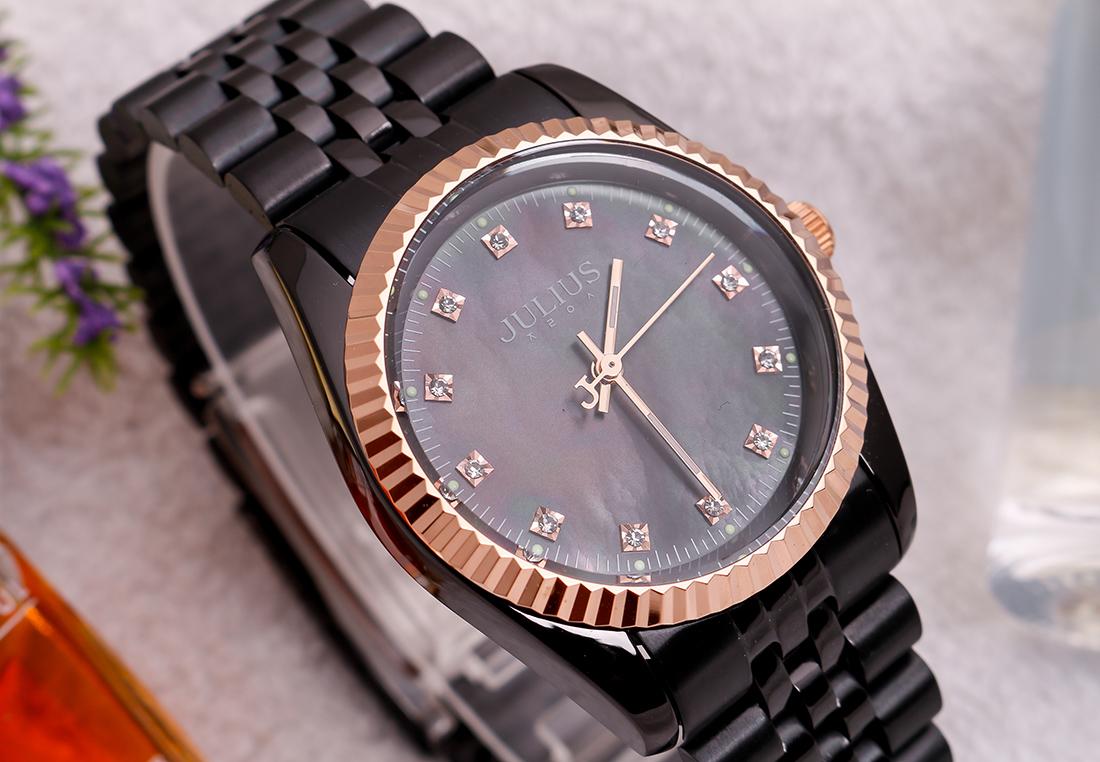 ĐỒNG HỒ NAM JA-1069MI JULIUS HÀN QUỐC DÂY THÉP (ĐEN)