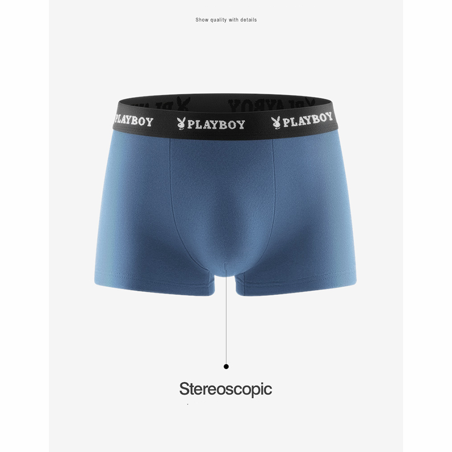 Set 4 quần boxer nam kháng khuẩn PlayBoy cao cấp