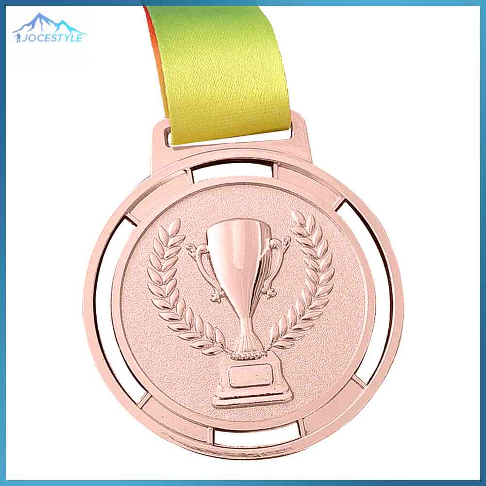 Torch Medal Souvenir Zinc Alloy Sport Competition Prize with Ribbon Strap