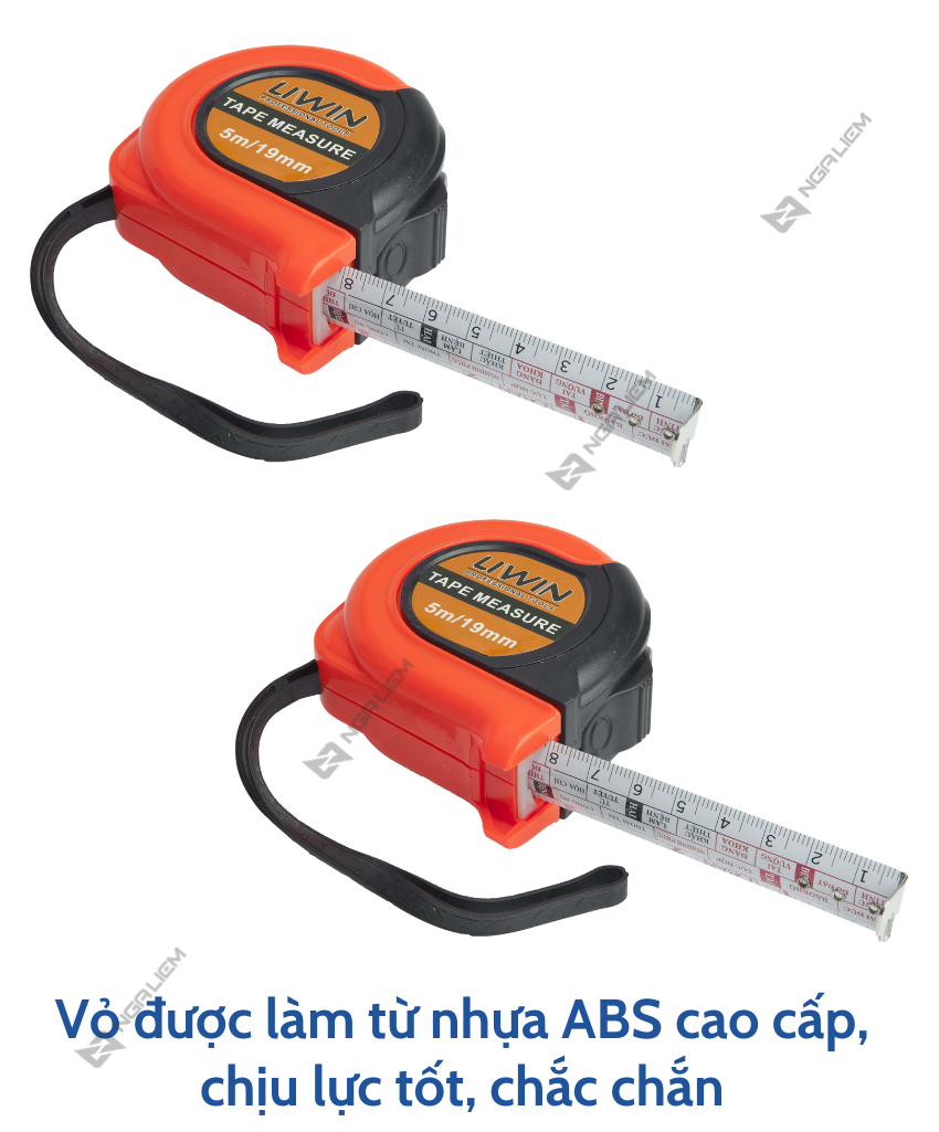 Thước cuộn thép cam đen hai mặt 5m/19mm LIWIN