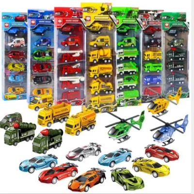 [DEAL SỐC] Bộ đồ chơi 6 chiếc mô hình ô tô, máy bay công trình xây dựng, quân đội phát triển kỹ năng nhận biết cho bé, xe ô tô đồ chơi cho bé trai và bé gái từ 2-6 tuổi - Gutymart