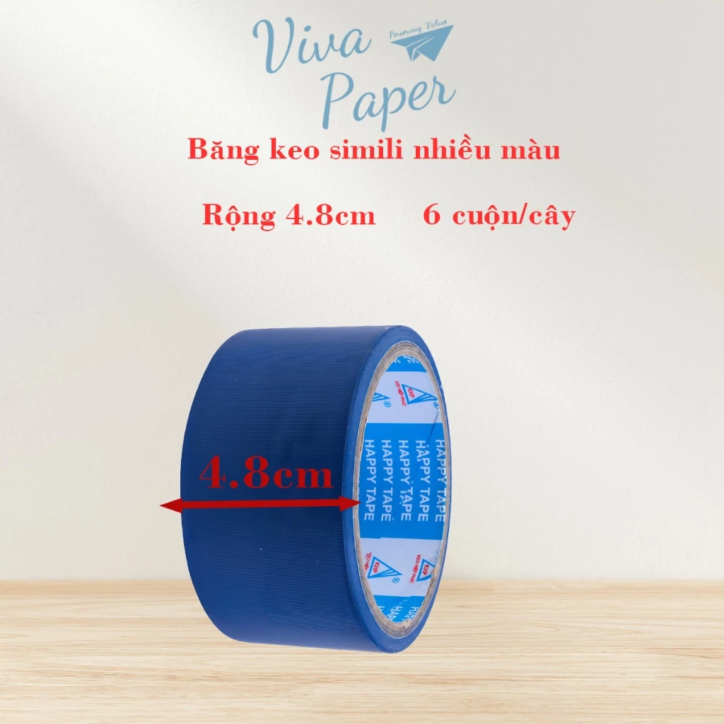 Băng keo simili 2.4cm 3.5cm và 4.8cm băng keo dán gáy tập dán lề đầy đủ các màu