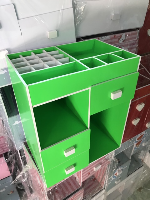 Kệ Đựng mỹ phẩm - khay son màu xanh