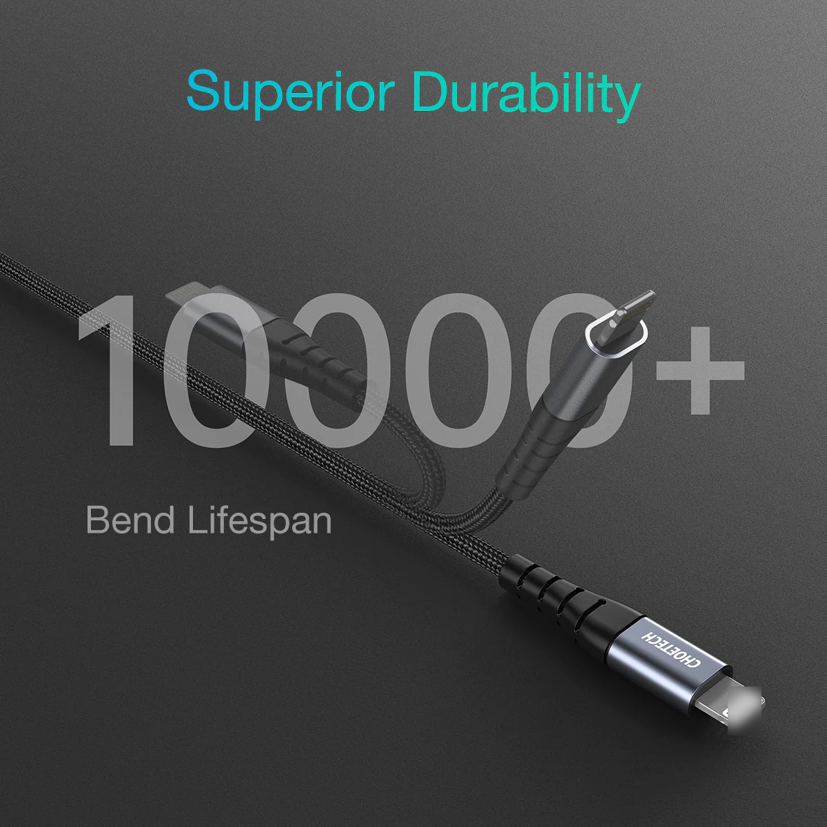 Dây cáp sạc nhanh Choetech bọc dù dài 2m USB-C cho Iphone chuẩn MFi