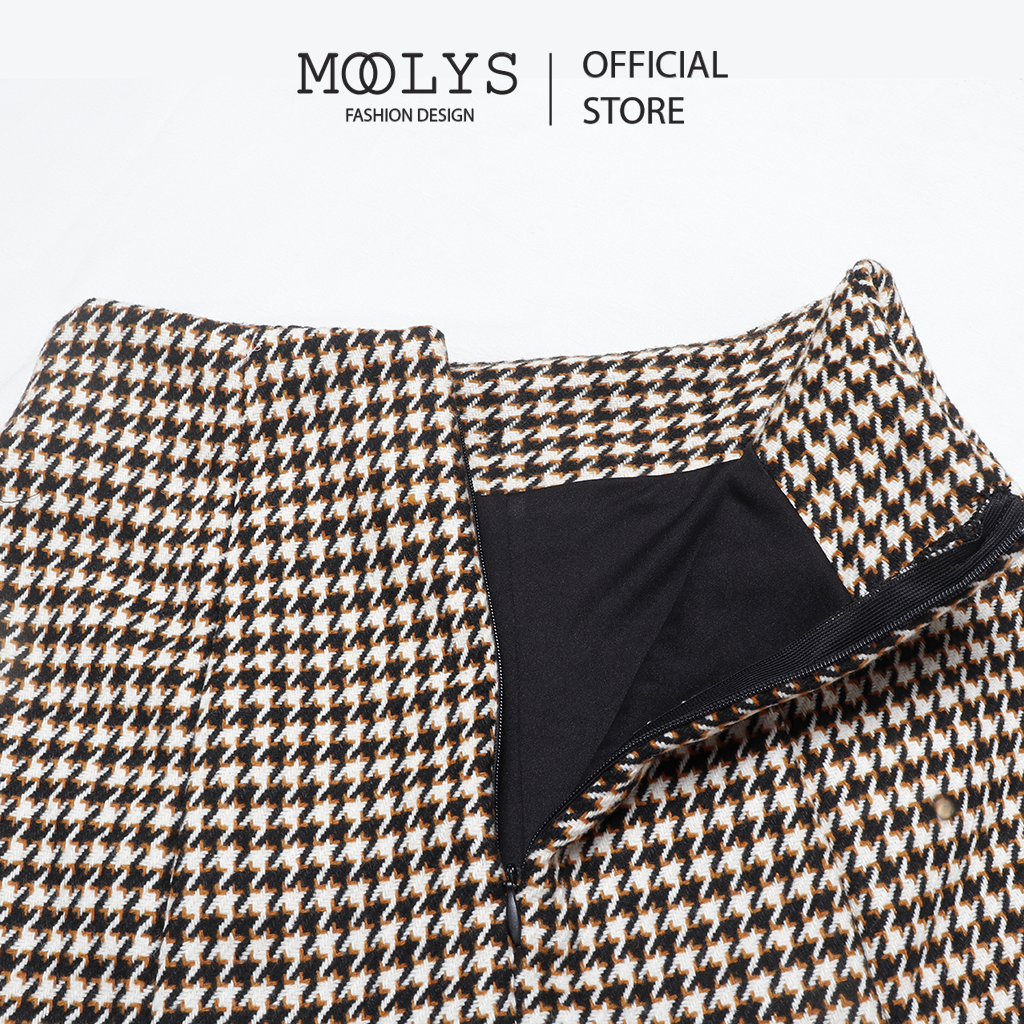 Chân váy chữ A dạ tweed MOOLYS basic MK002