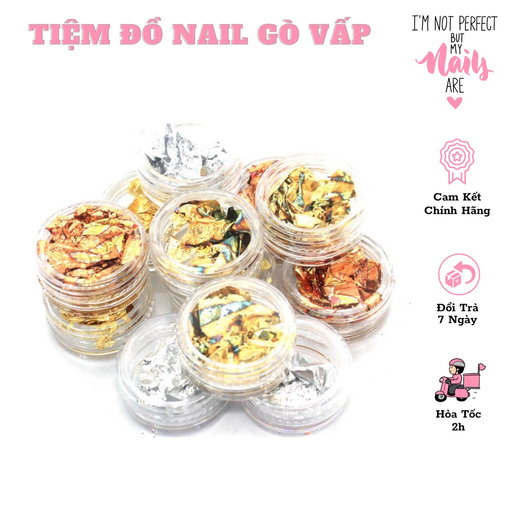 Set Giấy Bạc Vụn Trang Trí Móng 12 Ô