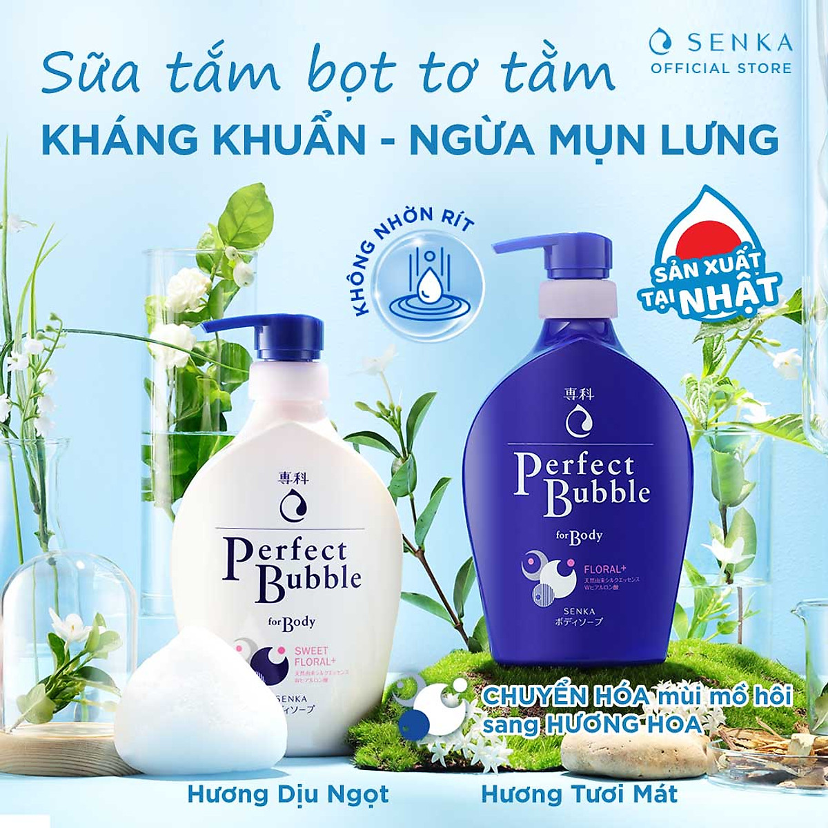 Sữa tắm dưỡng ẩm Senka Perfect Bubble 500ml