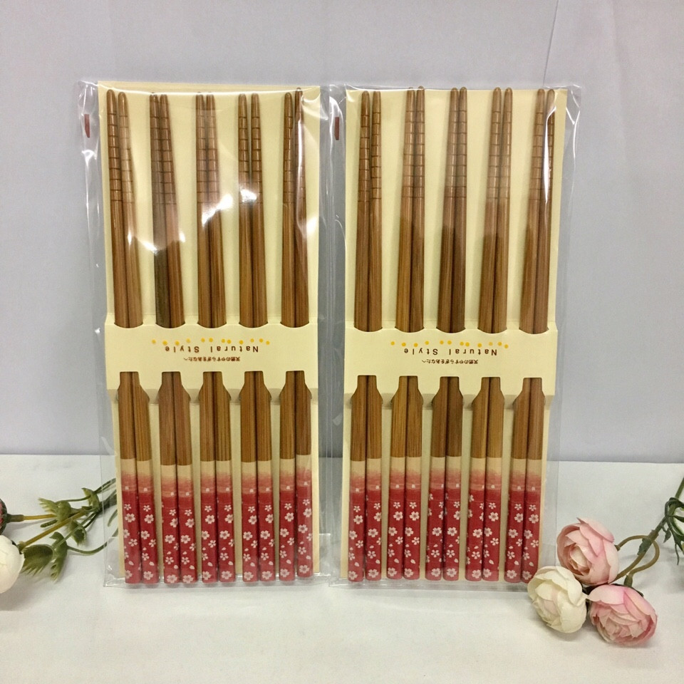 Set 5 đôi đũa hoa đỏ cao cấp nội địa Nhật Bản