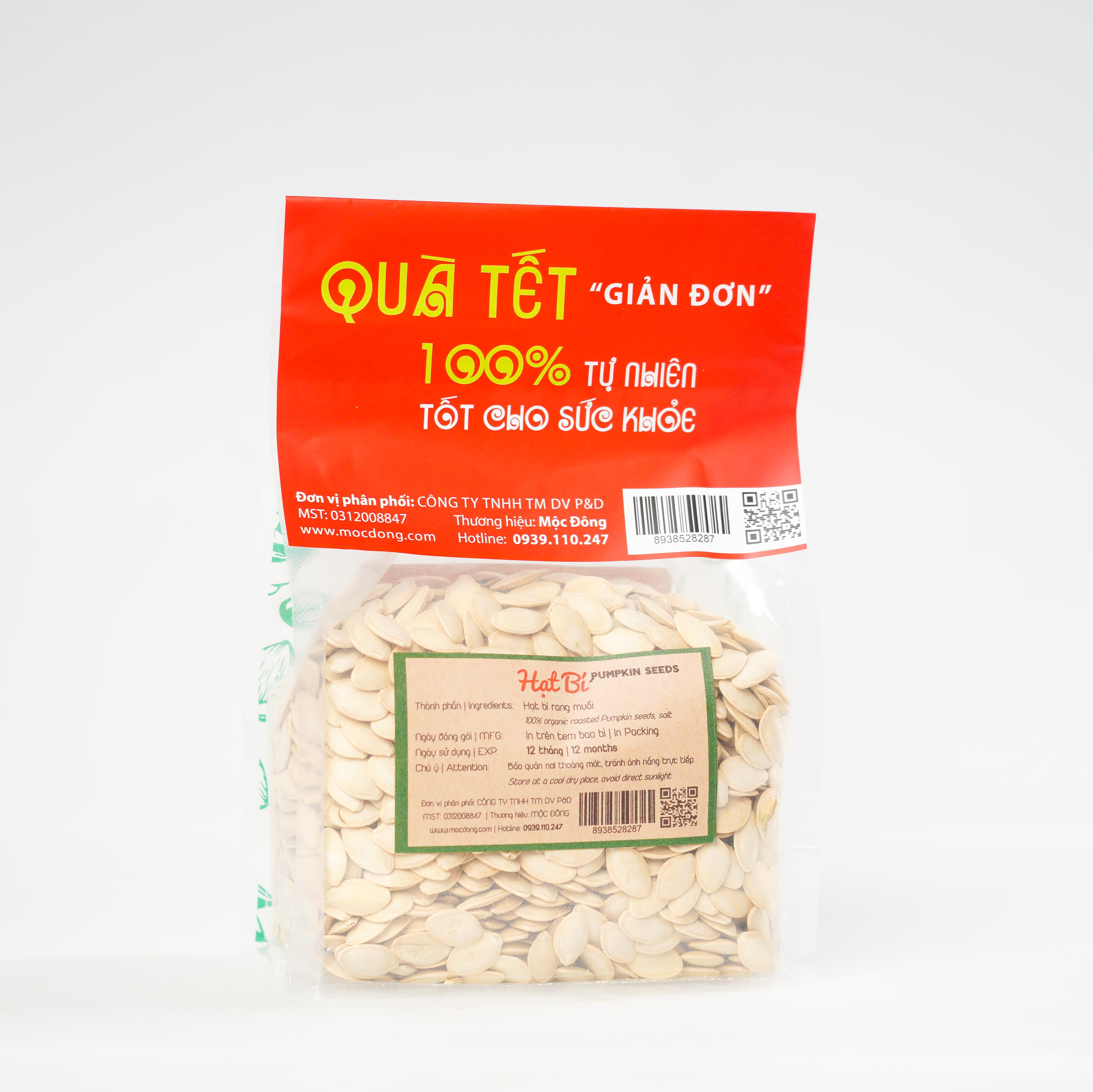 [Quà tặng Tết] Túi 500gr Hạt bí rang muối