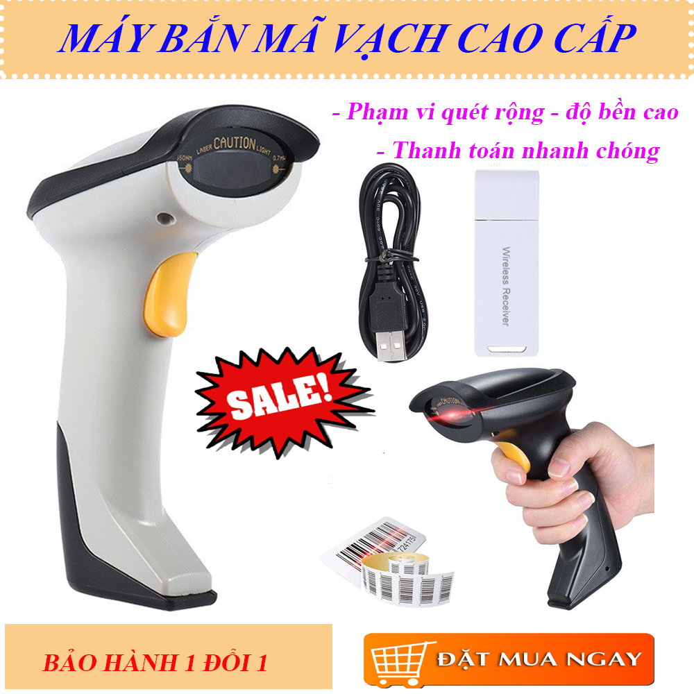 Máy Quét Mã Vạch Giá Rẻ, Máy Bắn Mã Vạch Không Dây Cao Cấp, Máy Đọc Mã Vạch Cầm Tay. Công Nghệ Laser Tiên Tiến Nhanh Chóng - Hiệu Quả - Chính xác - Tiết Kiệm. Bảo Hành 1 đổi 1 - MUA NGAY.