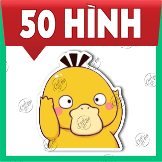 Combo 50 stickers confused Golden duck toy waterproof anti-scratch decal koduck Psyduck trend super cute headband stickers
