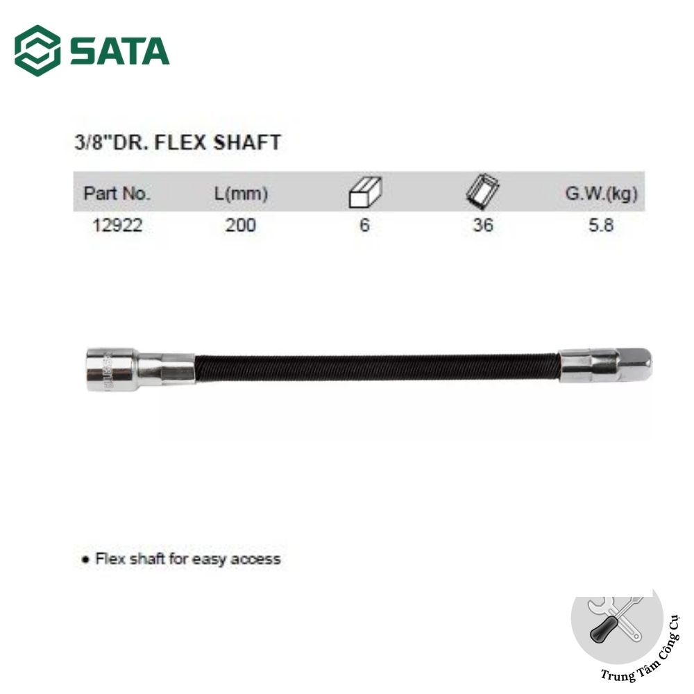 Cần tuýp lắc léo 3/8 inch 200mm SATA 12922