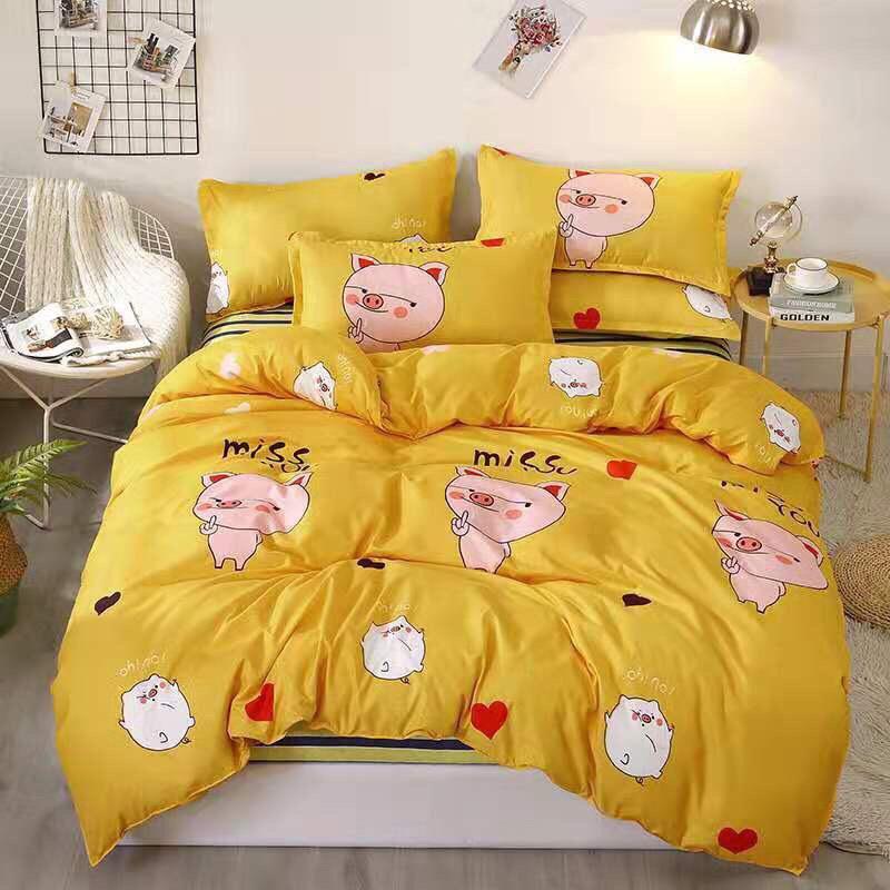Set 3 Món Ga Gối Mẫu Con Heo Vàng