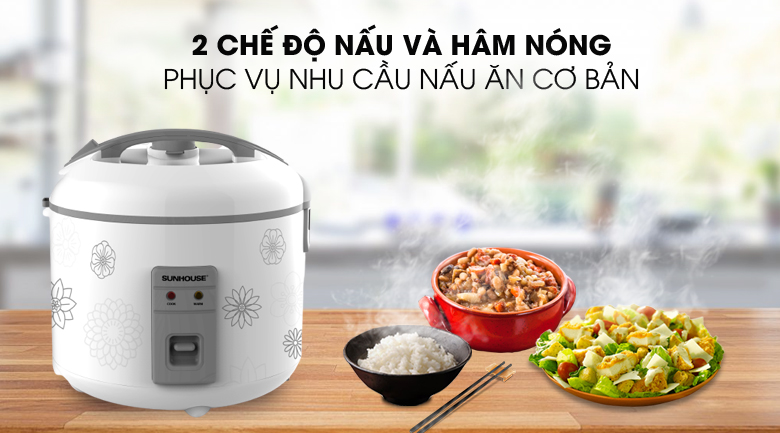 Nồi cơm nắp gài Sunhouse 1.8 lít SHD8602